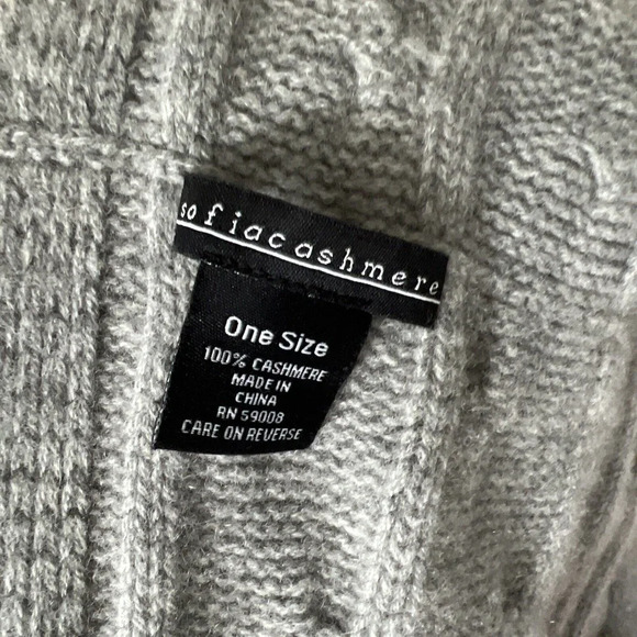 Sofia Cashmere Womens Infinity Scarf Gray Cable Knit Cozy Winter Wrap Warm - Picture 4 of 6